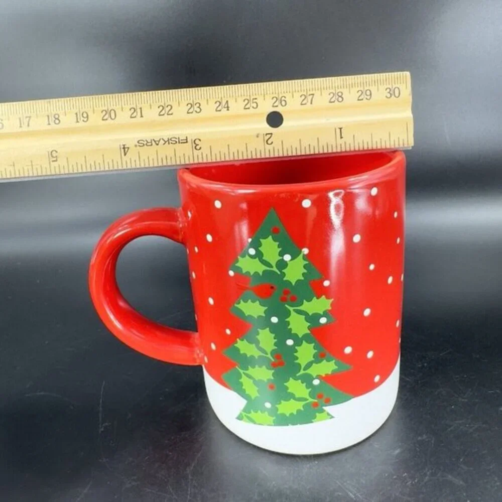 2015 Crate & Barrel Happy Snowman Mug Cup Red White by Joan Anderson Ceramic Set